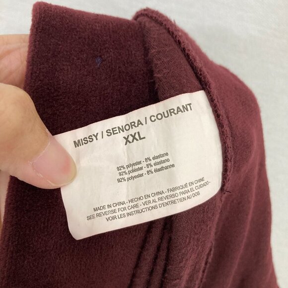 Gloria Vanderbilt Red Burgundy Velvet Straight Leg Comfy Pull-on Pants XXL - Picture 3 of 9